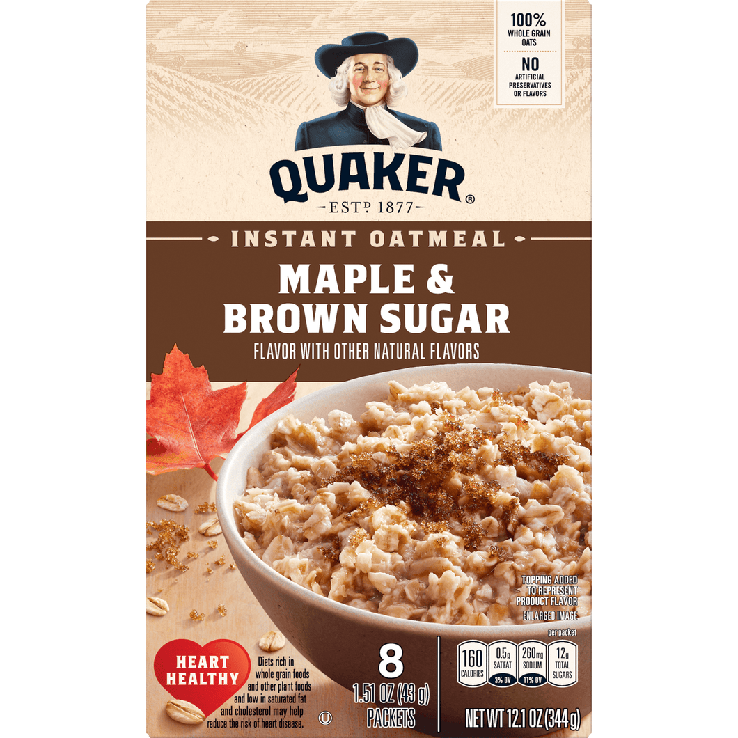 Instant Oatmeal Maple & Brown Sugar 344g- Quaker