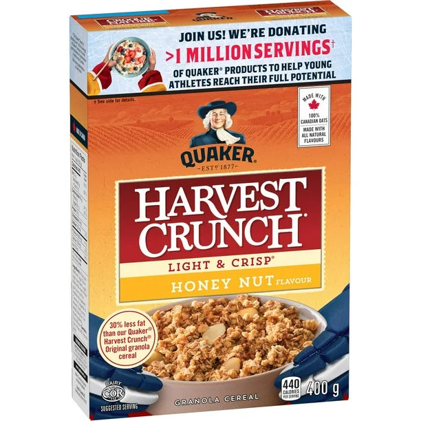Harvest Crunch Granola Cereal Honey Nut 400g- Quaker DISCOUNTED