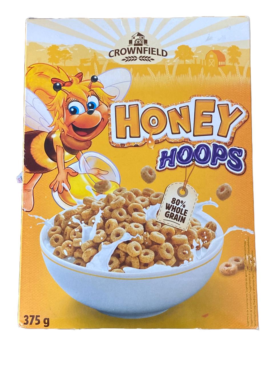 Honey Hoops Cereal 375g- Crownfield