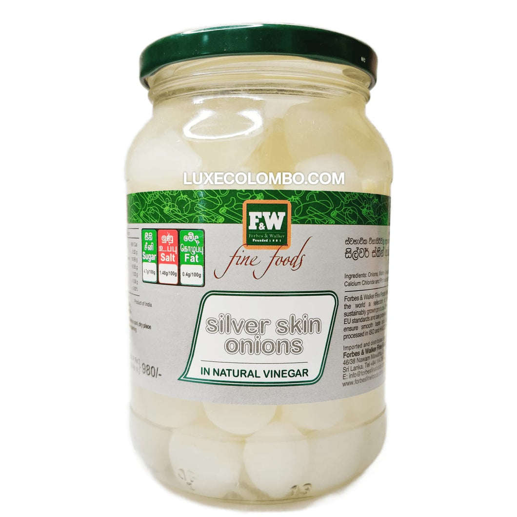 Silver Skin Onions in Natural Vinegar 500ml- Forbes & Walker