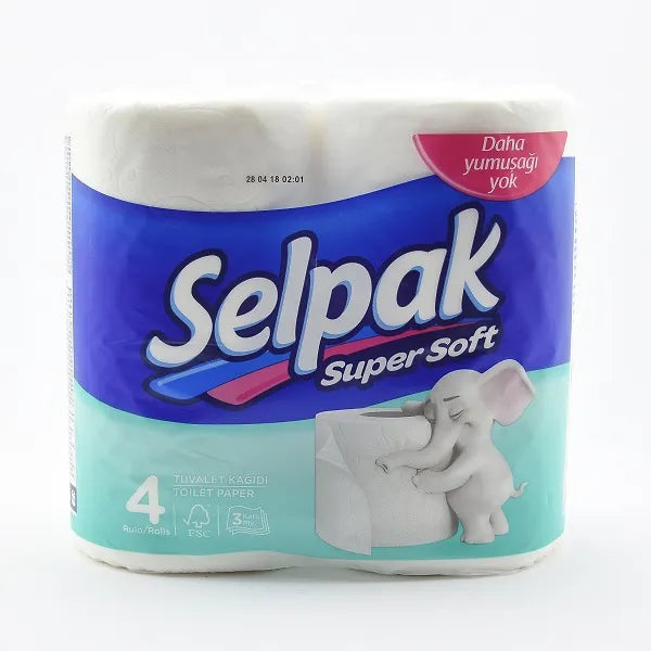 Toilet Paper Super Soft Roll 4 Pack - Selpak