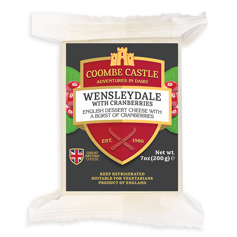 Wensleydale English Cheese with cranberry 180g - Coombe Castle