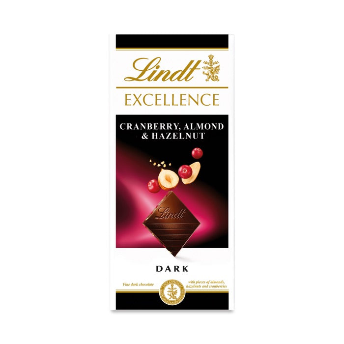Excellence Cranberry Almond and Hazelnut Dark Chocolate 100g- Lindt