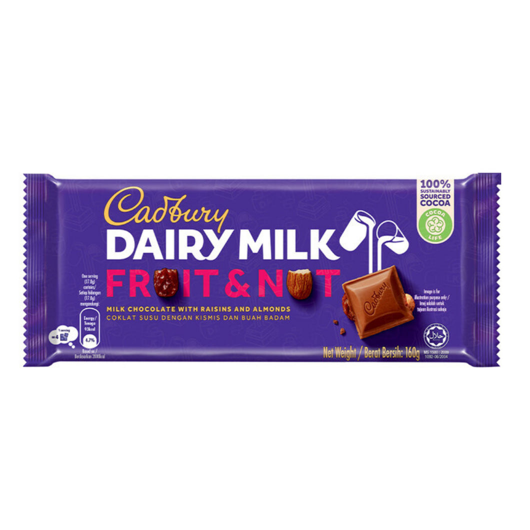 Fruit & Nut Chocolate Bar 160g- Cadbury