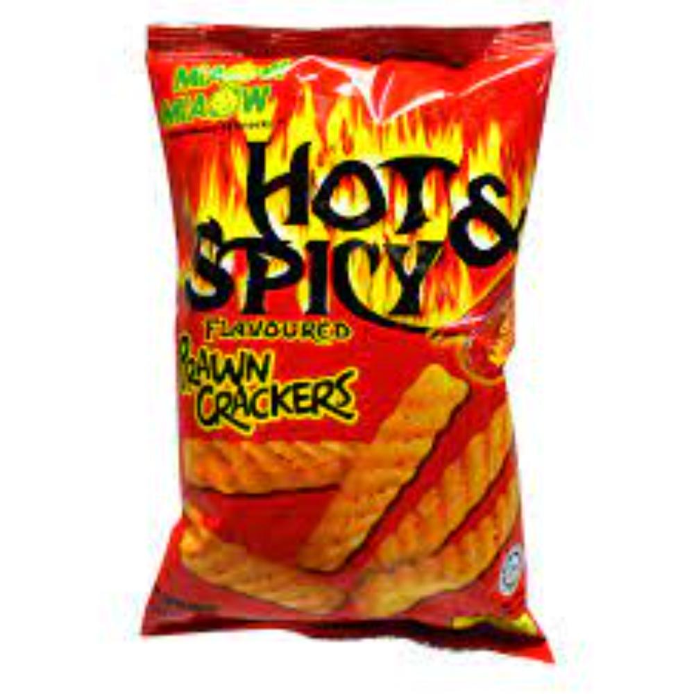 Hot & Spicy Flavoured Prawn Crackers 50g - Miaow Miaow