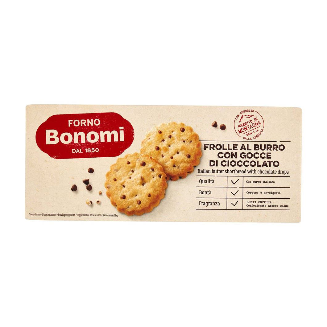 Butter shortbread Biscuits with chocolate 150g - Bonomi