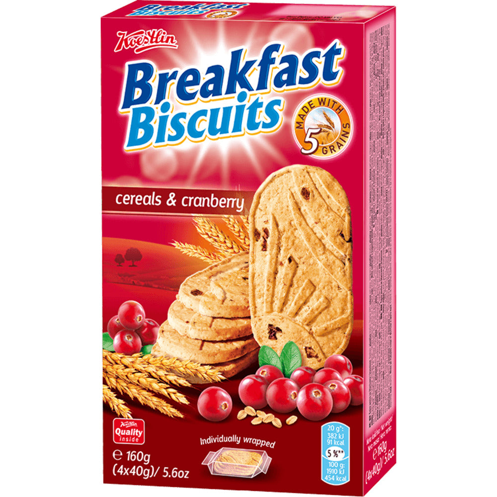 Breakfast Biscuits Cereal & Cranberry 160g - Koestlin