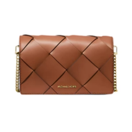 Jet Set Medium Woven Leather Shoulder Bag - MK