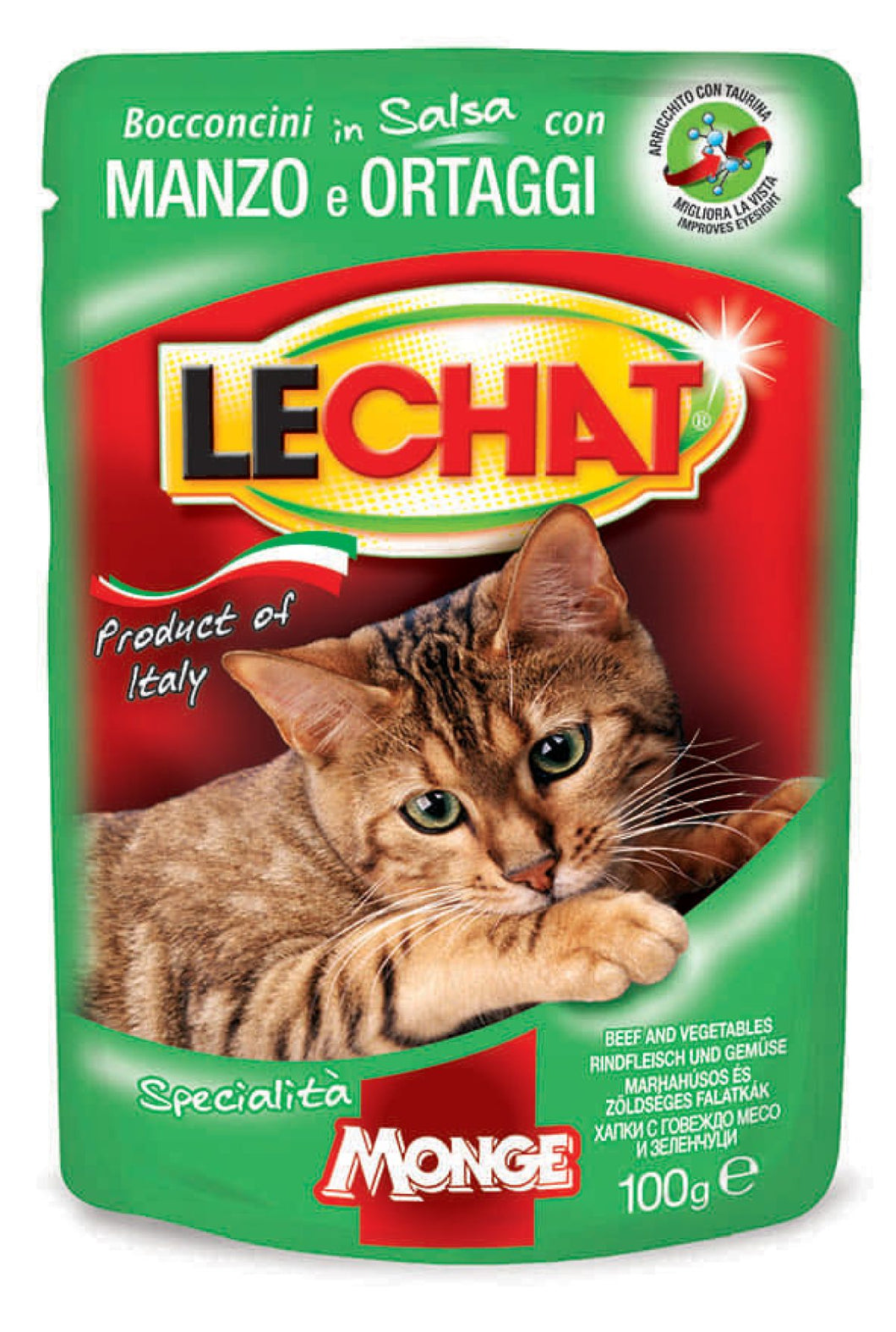Cat food with beef and Vegetables 100g - LeChat