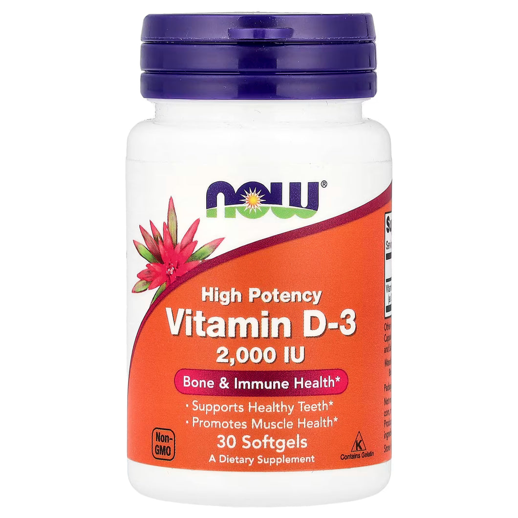 Vitamin D-3 2000 30 Softgels - NOW