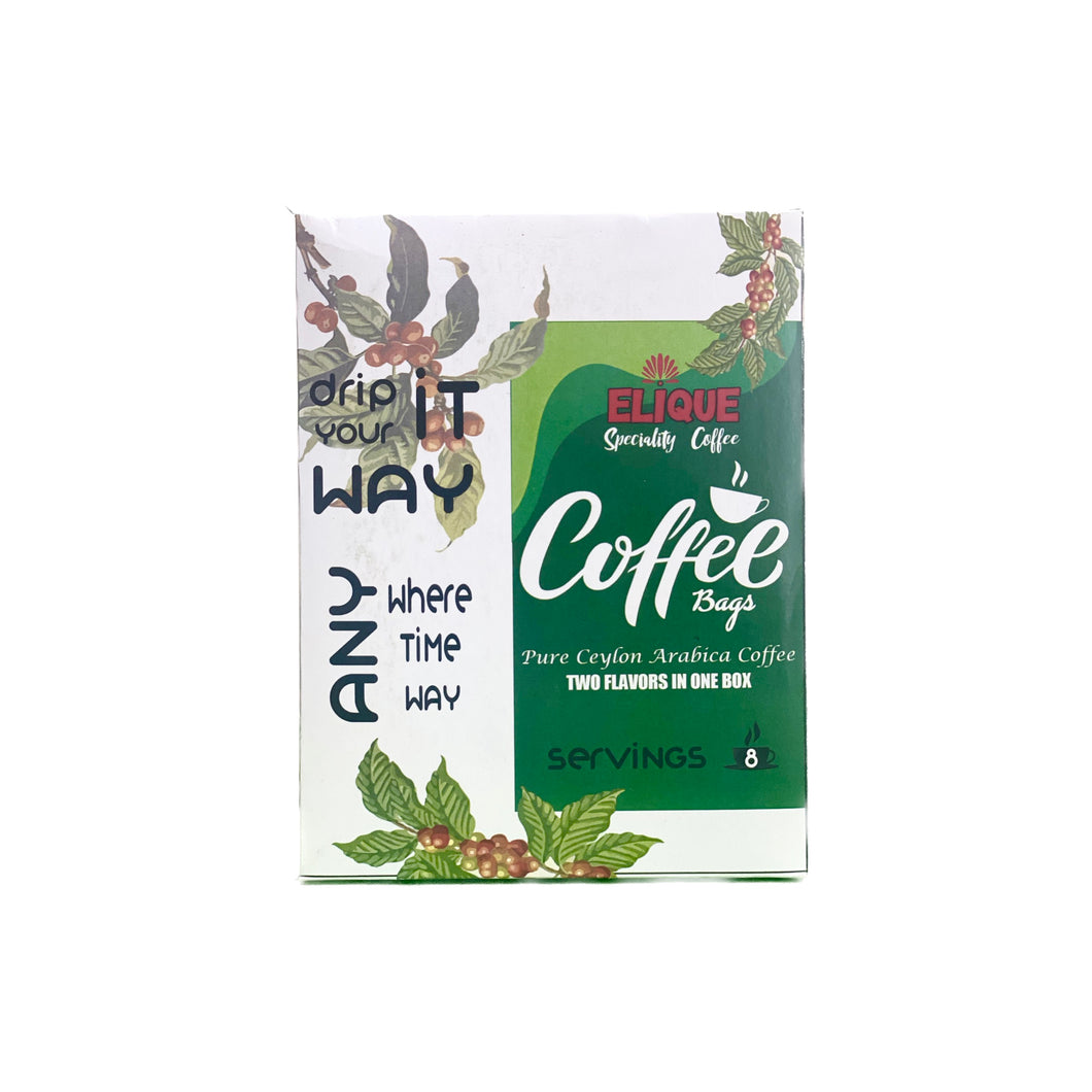 Drip Coffee Bags 8 (Dark Roast and Medium Roast)- Elique