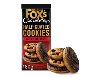 Fabulous Half Coated Dark Chocolate Cookies 175g - Fox's