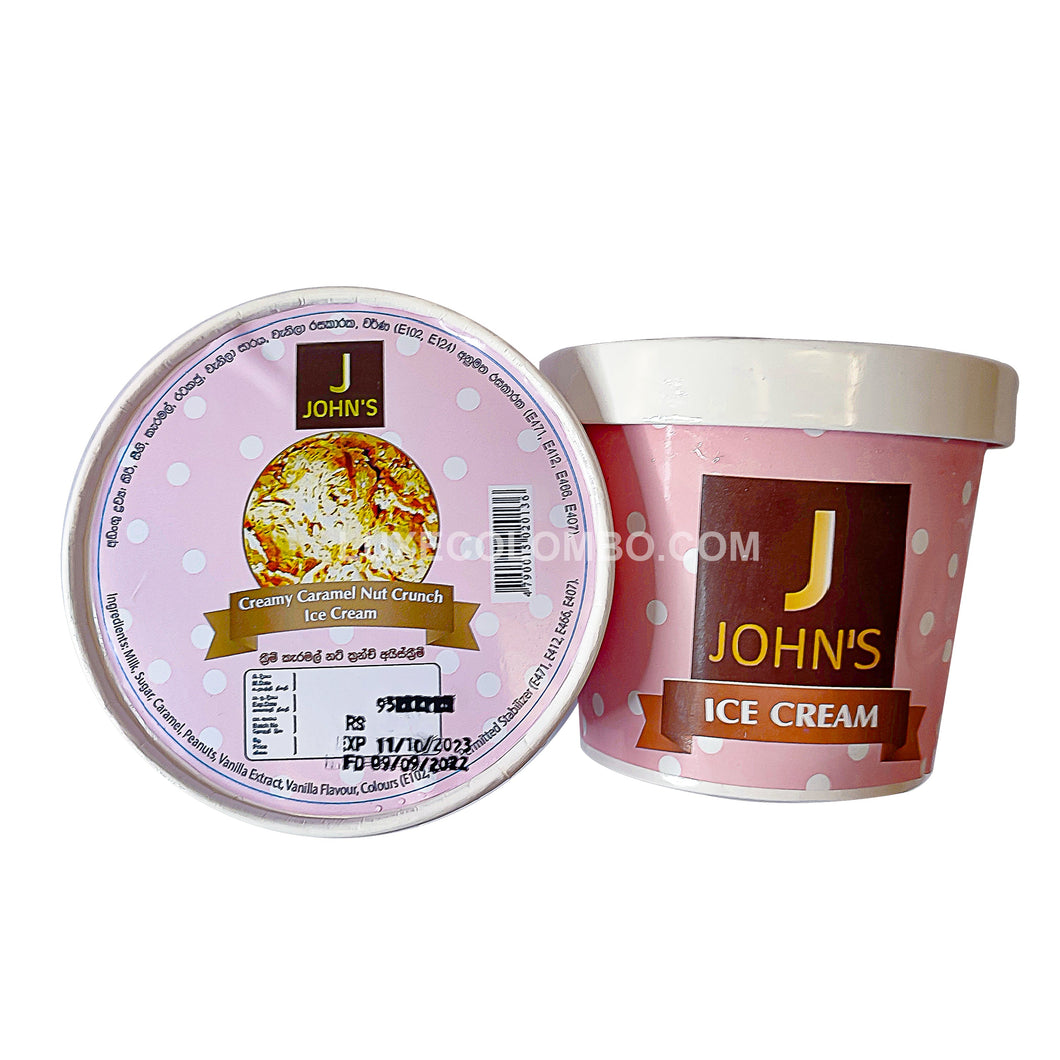 Creamy caramel nut crunch ice cream 500ml - John's - DISCOUNTED