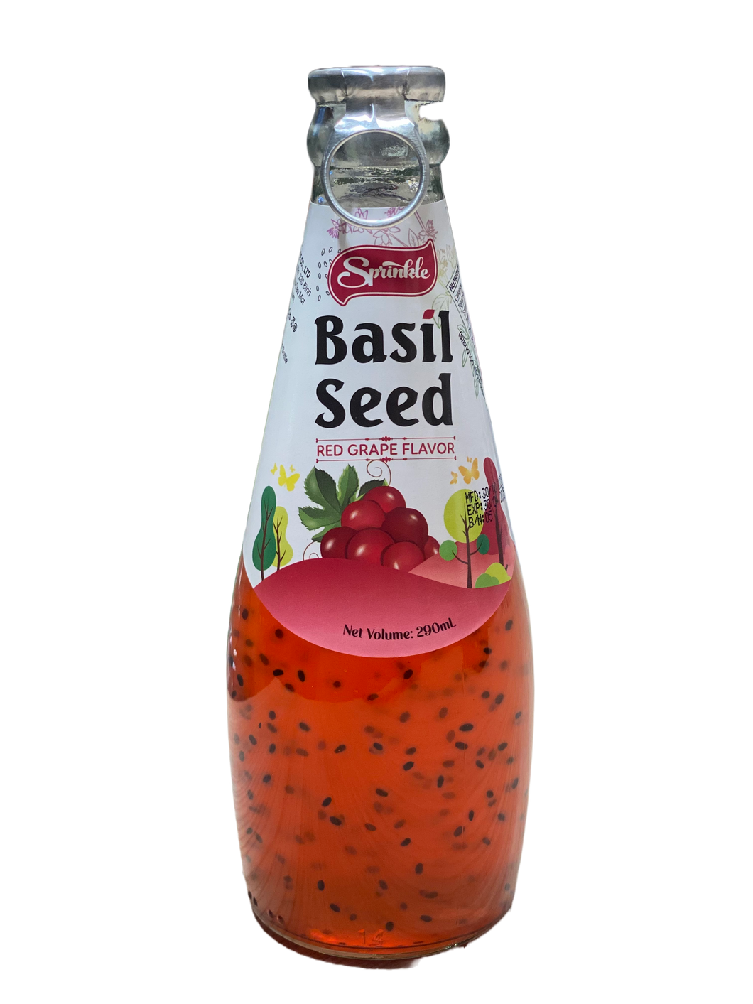 Red Grape Flavored Basil Seed Drink 290ml- Sprinkle