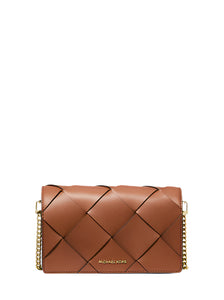 Jet Set Medium Woven Leather Shoulder Bag - MK