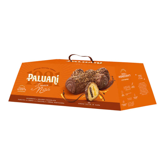 Christmas log covered in chocolate and filled with cream 750g - Paluani