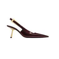 Lee patent leather slingbacks - CANDY BROWN