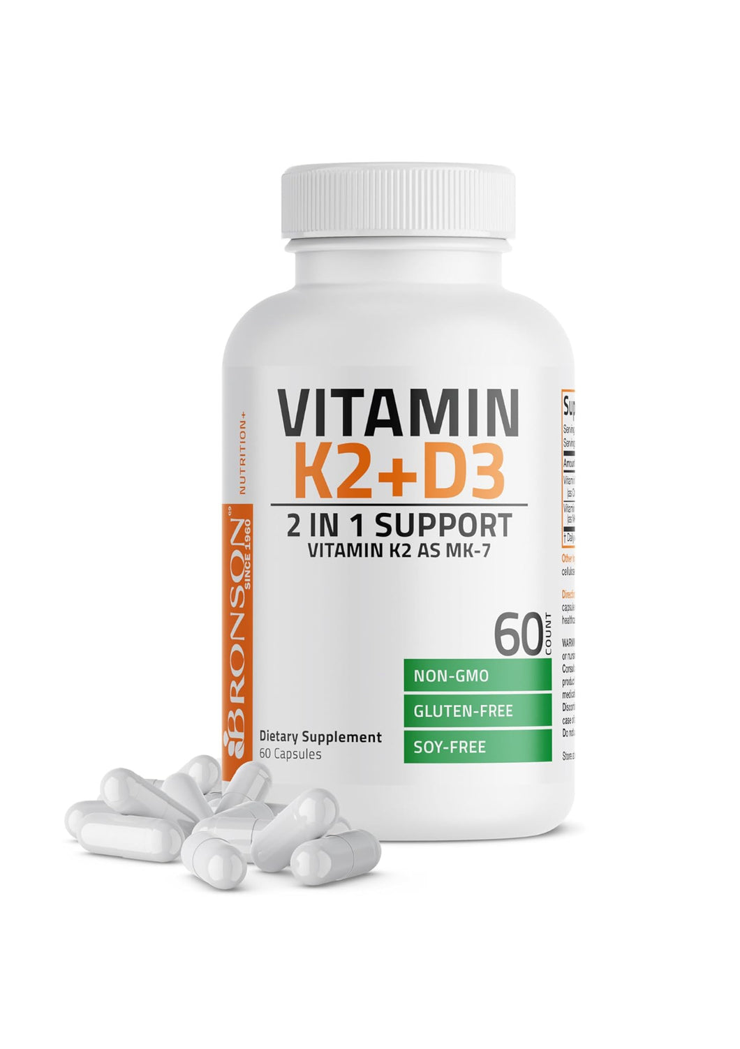 Vitamin K2+D3 60 Softgels - Bronson