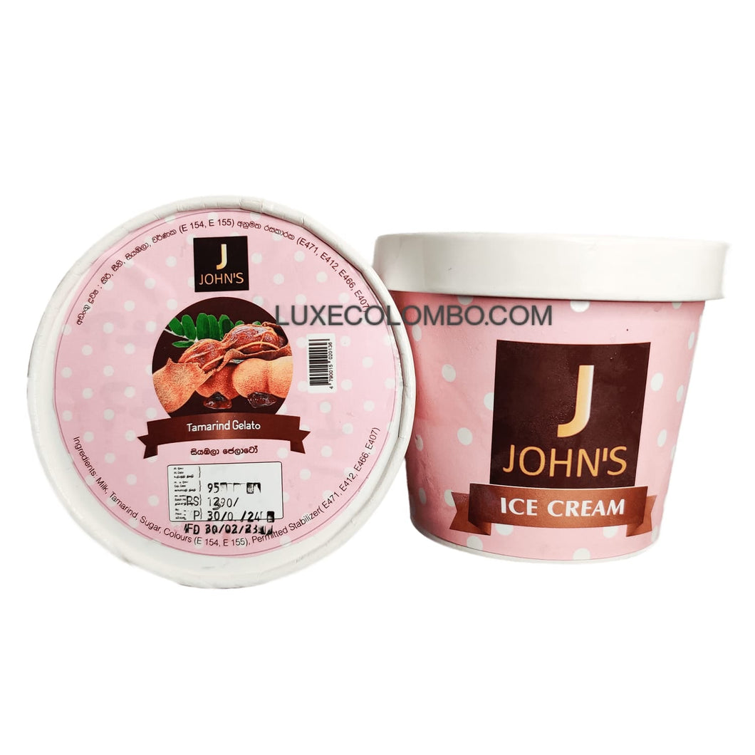 Tamarind Gelato Ice Cream 500ml - John's - DISCOUNTED