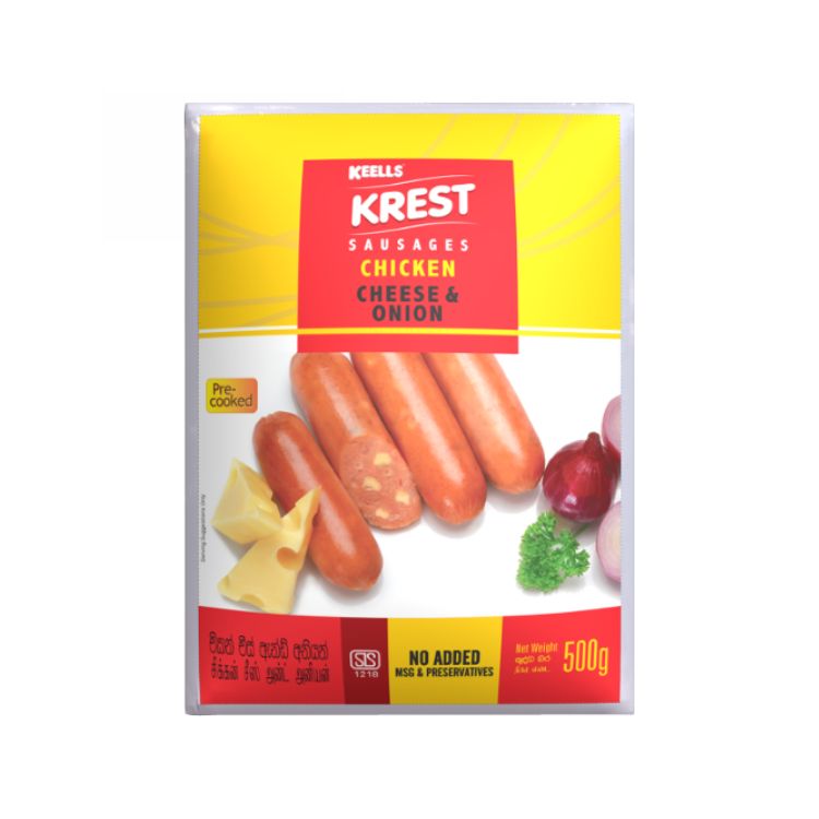 Cheese & Onion Chicken Sausage 500g - Krest