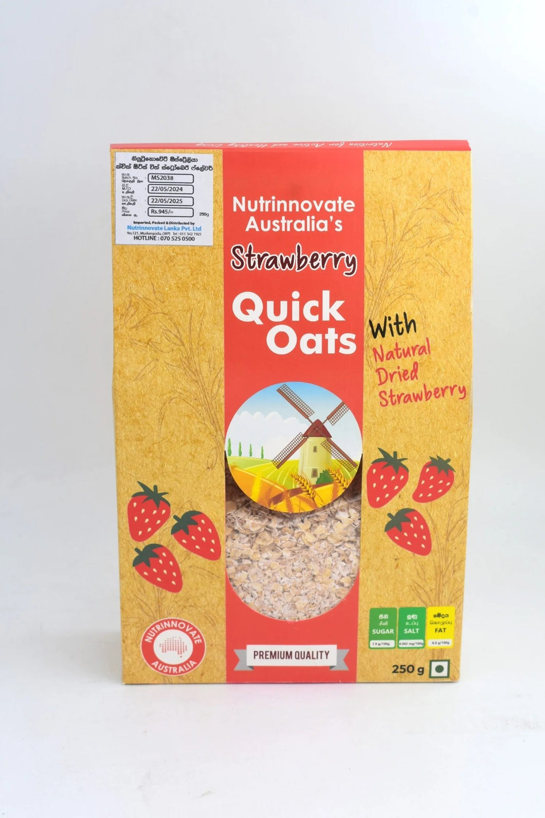 Strawberry Quick Oats 250g - Nutrinnovate Australia