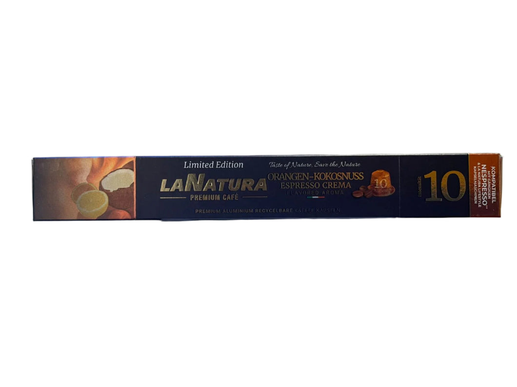 Orange Coconut Espresso Crema coffee capsules - La Natura