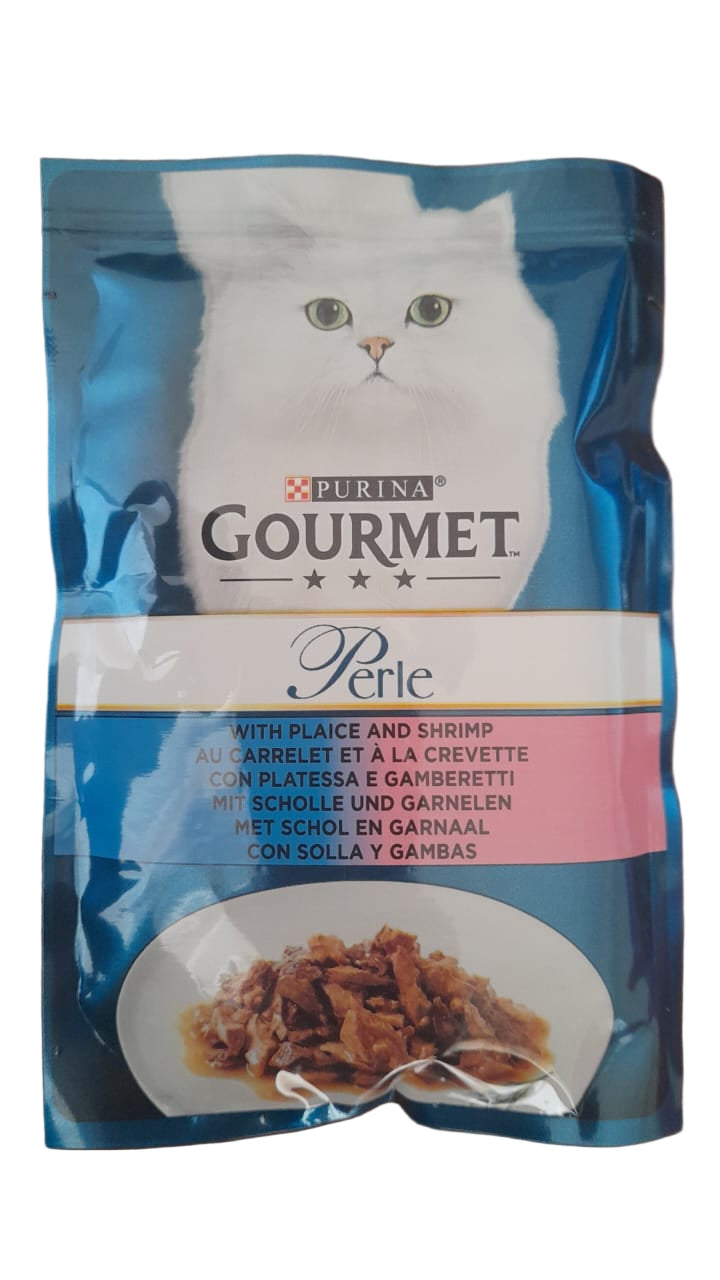 Cat food Perle  With Plaice  And Shrimp  85g - Gourmet