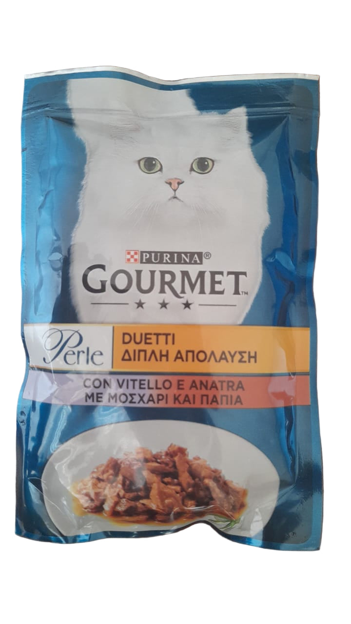 Cat food Perle  With Beef And Duck  85g - Gourmet