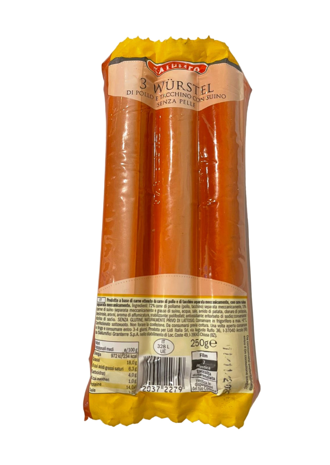 3 Wurstel Di pollo E Tacchino Consuino Senza Pelle 250g - Salumed