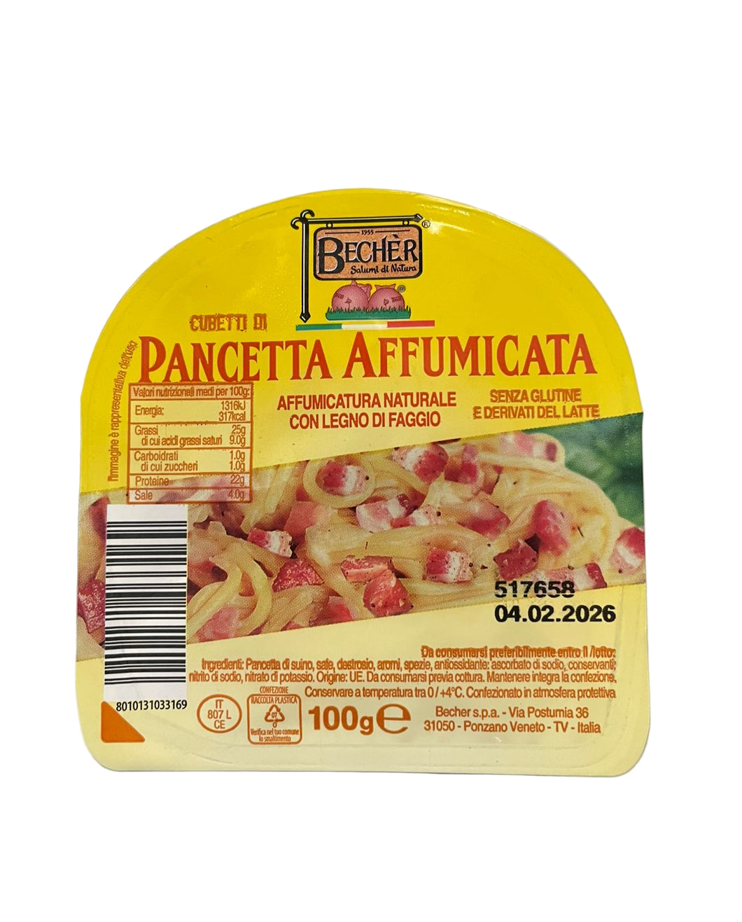 Smoked Bacon Cubes Pancetta 100g- Becher