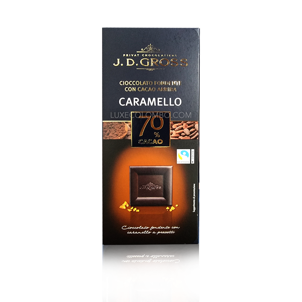 Caramel Dark chocolate 70% Cocoa 125g - J.D. Gross
