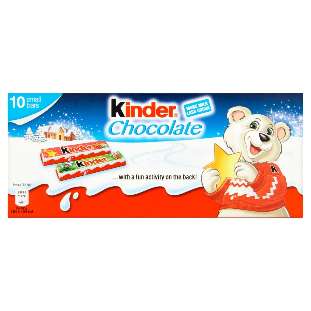 Christmas Small Chocolate Bars 10x12.5g- Kinder