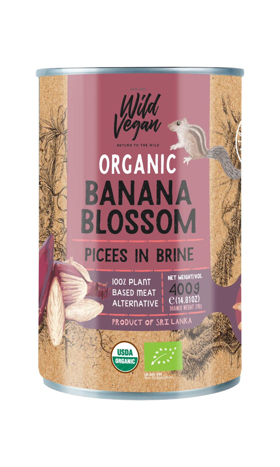 Banana Blossom Pieces in Brine 400g- Wild Vegan