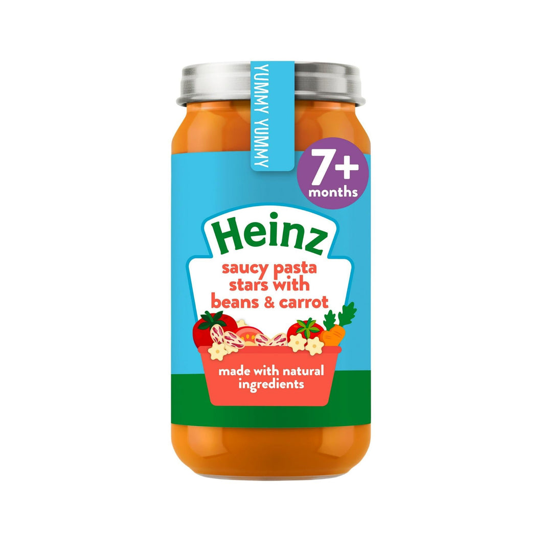 Saucy Pasta Stars with Beans & Carrot Baby Food 7+ Months 200g- Heinz