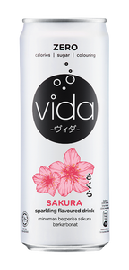 Sakura Flavoured Sparkling Drink 325ml - Vida Zero