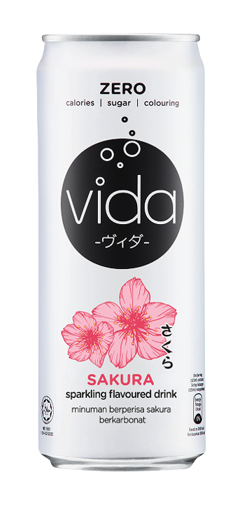 Sakura Flavoured Sparkling Drink 325ml - Vida Zero