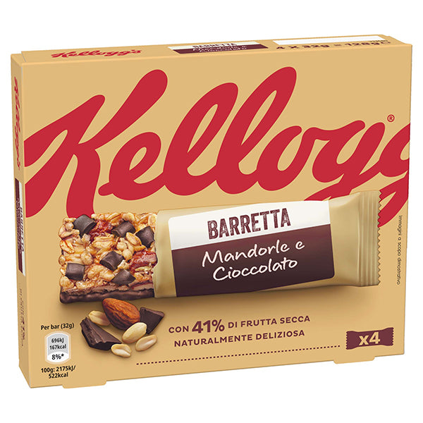 Almond and Chocolate Cereal Bar 128g- Kellogg's