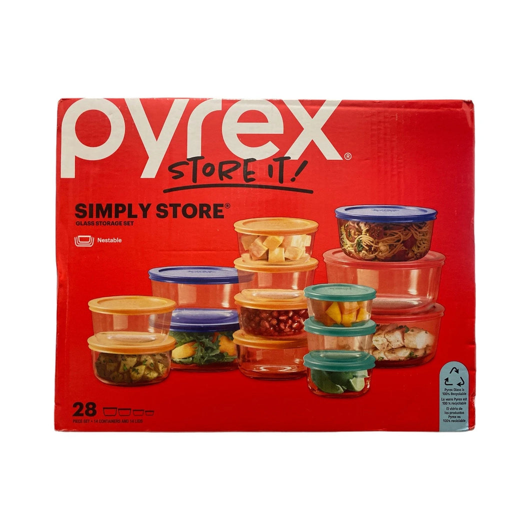 Glass Food Storage Containers with Lids 28Piece Set - Pyrex