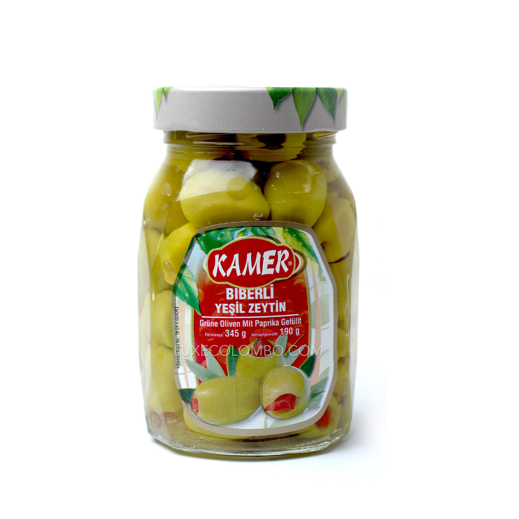 Green olives stuffed with pepper 345g - Kamer