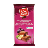 Milk Chocolate with Grapes & Hazelnuts 100g - Fincarre(Italy) - Discounted