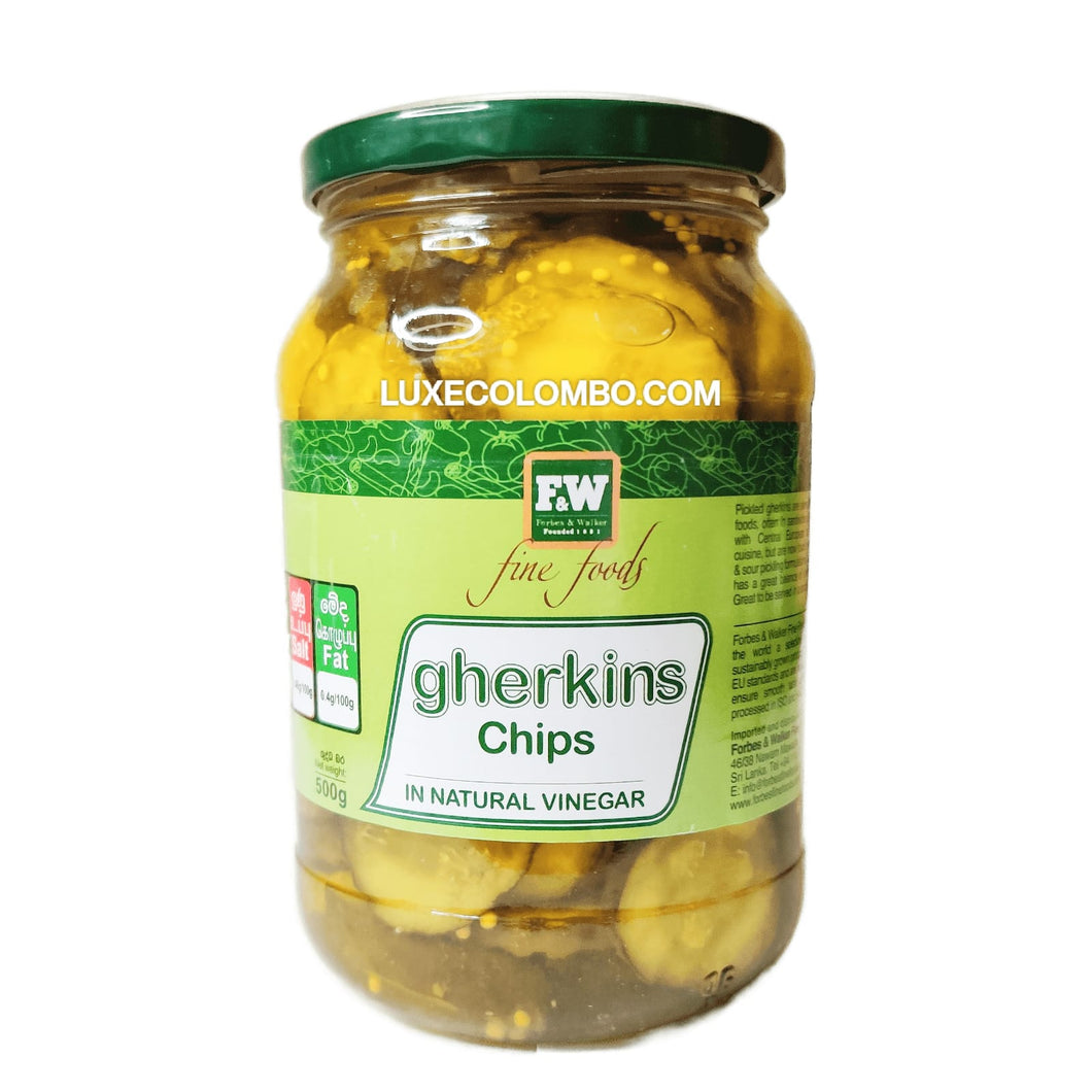 Gherkins Chips in Natural Vinegar 500g- Forbes & Walker