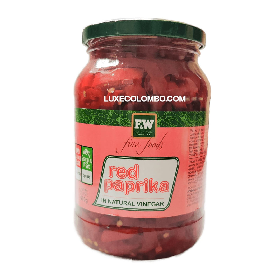 Red Paprika in Natural Vinegar 500g- Forbes & Walker