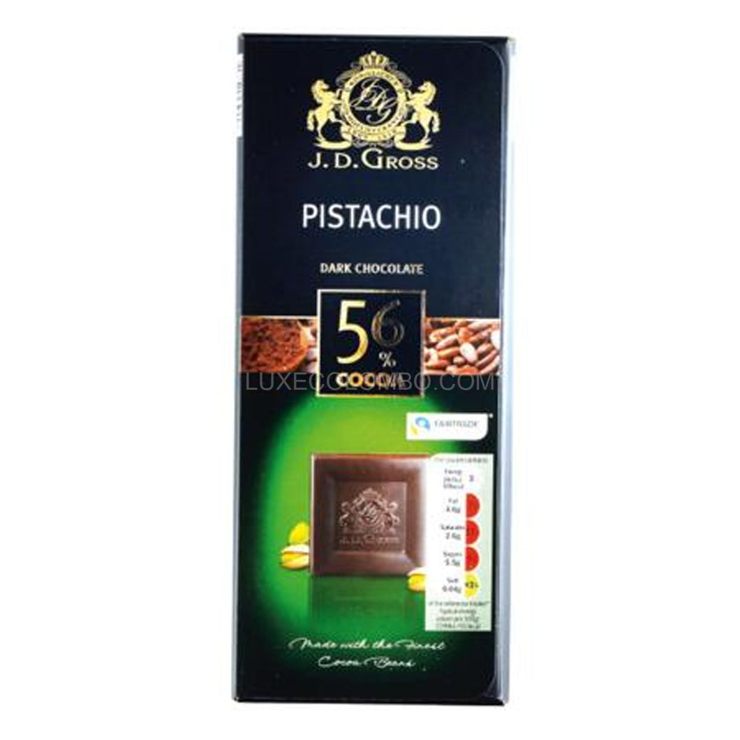 Dark Chocolate Pistachio With Arriba Cocoa 56% - J.D Gross 125g