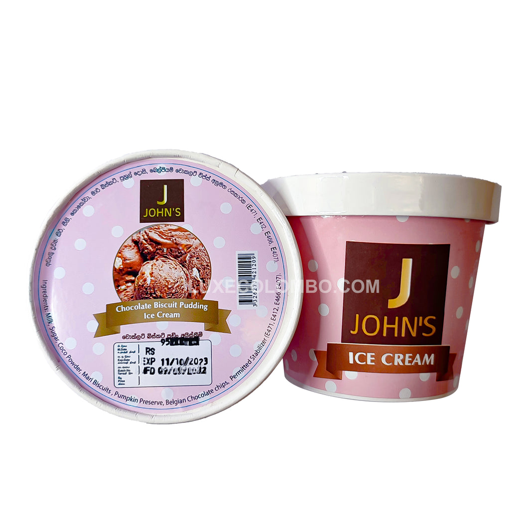Chocolate Biscuit Pudding Ice cream 500ml - John's