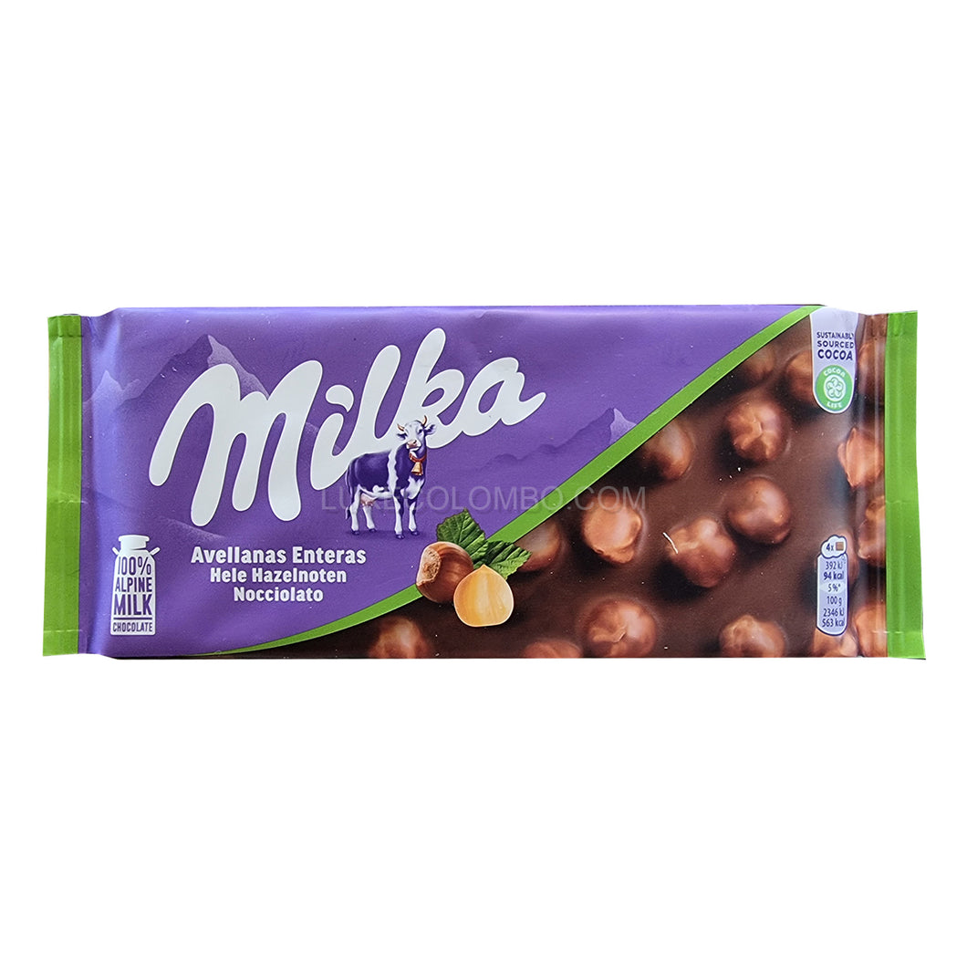 Milka Chocolate with Whole Hazelnuts 100g (Italy)